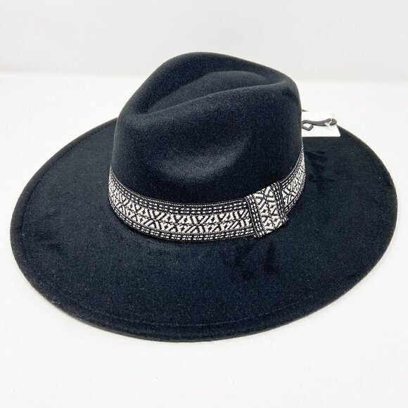 Black Wide Brim Rancher Style Hat - Picture 4 of 11